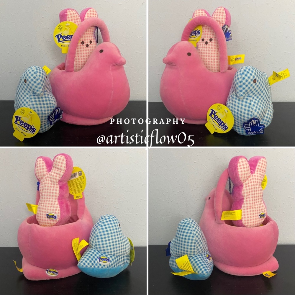 NEW! Peeps 2005 Pink Chick Basket & 2008 Peeps